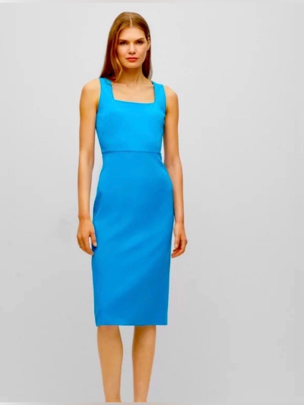 Boss square neck slim fit dress